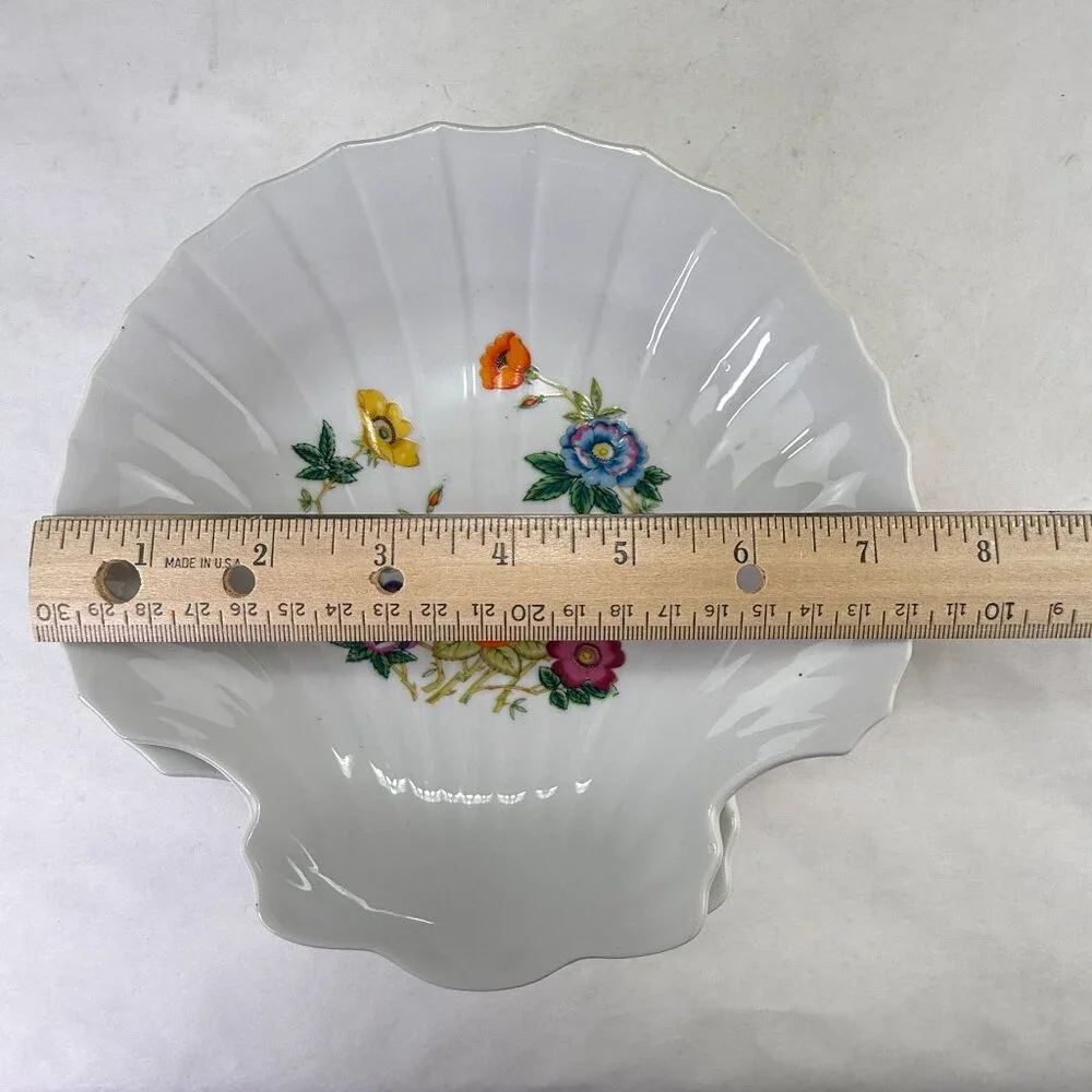 Vintage Takahashi Japan Vintage Clam Shell Floral Bowls Set of 4